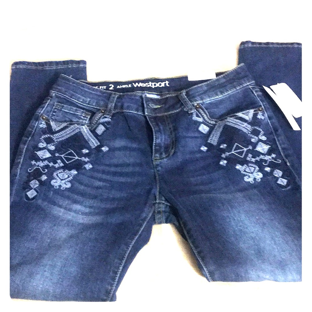 Dark blue jeans!